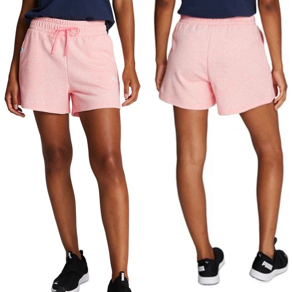 Puma Pink Women's Live In French Terry Shorts NWOT - L - Picture 2 of 2